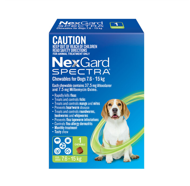 NexGard Spectra Chewables for Medium Dogs (7.6 - 15kg) – Vets Love Pets