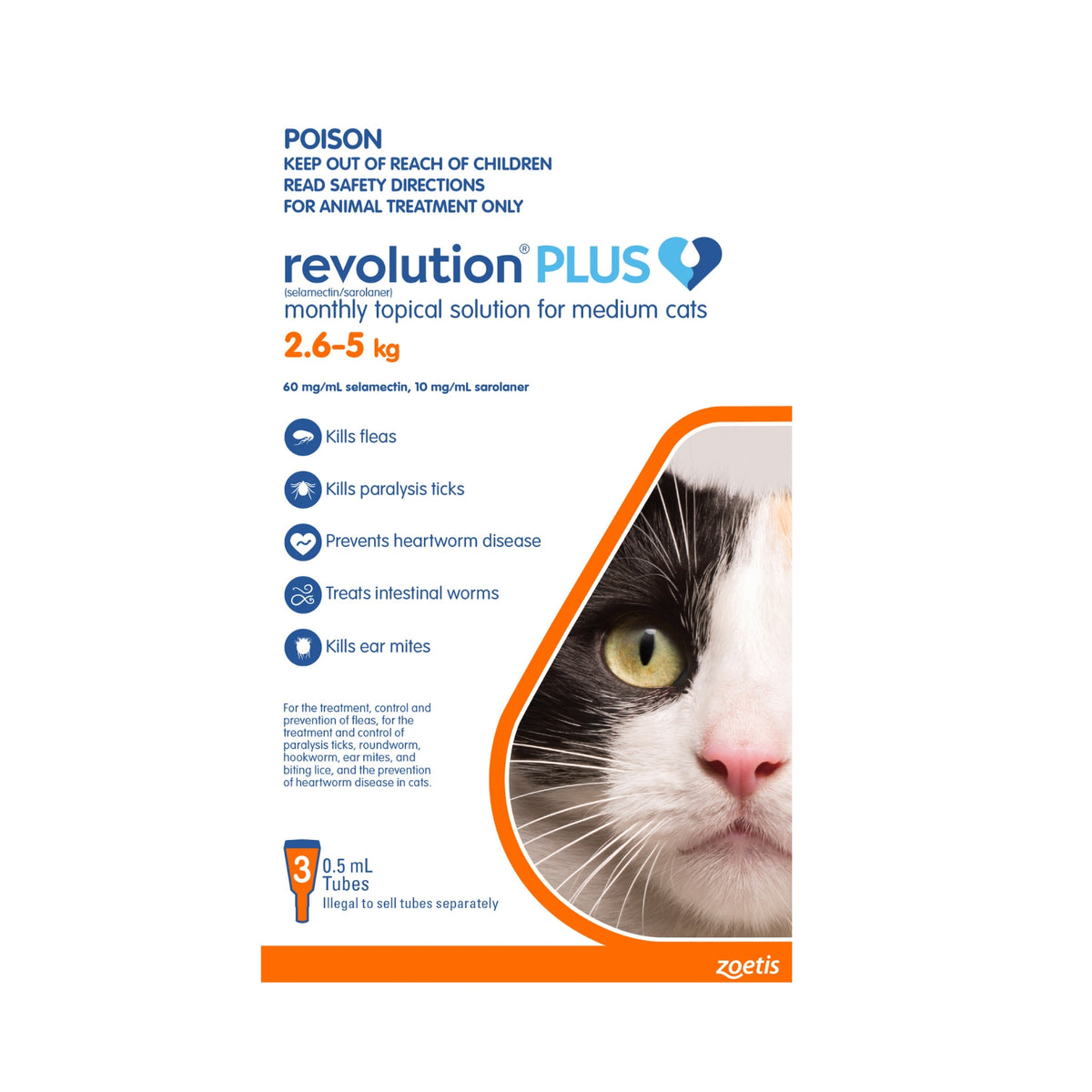 Revolution Plus for Medium Cat 2.6 - 5.0kg - Orange – Vets Love Pets