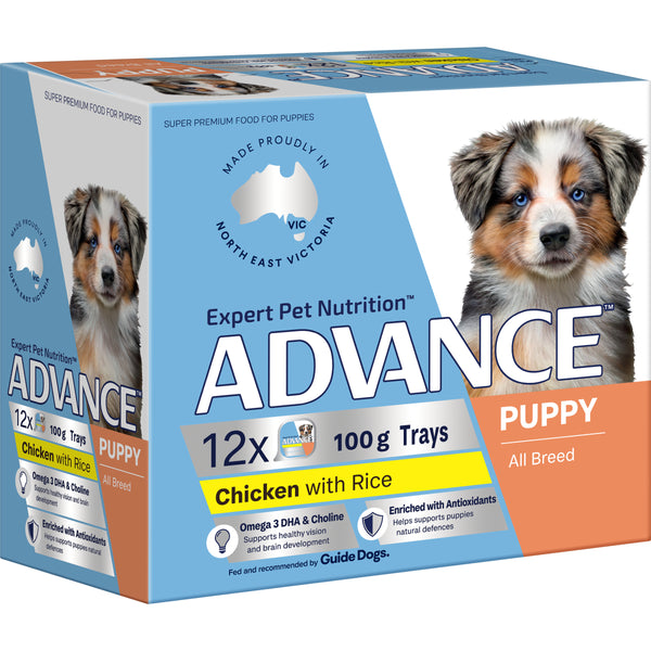 Advance Puppy Chicken with Rice Wet Dog Food 100g Trays Vets Love Pets